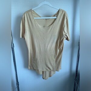XCVI Tan Short Sleeve Women's Top